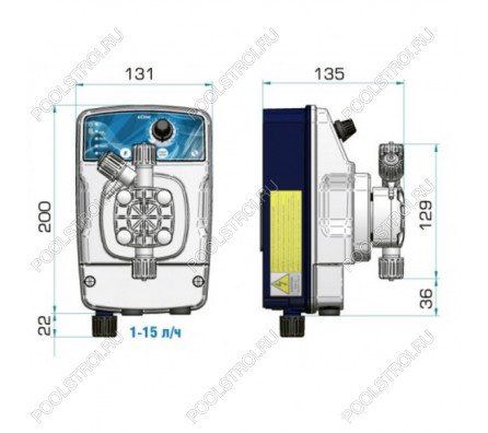 Насос дозир. мембранный eONE BASIC 5-7 100/250V PVDF TFE/P