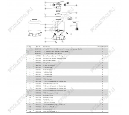 Фильтр Aquaviva V500 (11 м3/ч, D535)