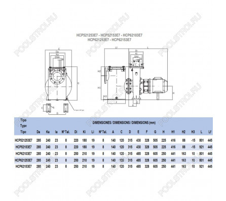 Насос для бассейна Hayward HCP52153E7 (139м³/ч 113кВт 380В)